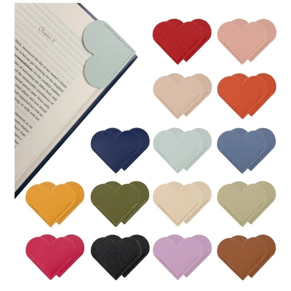 Other - Heart-Shaped Leather Bookmark- random color